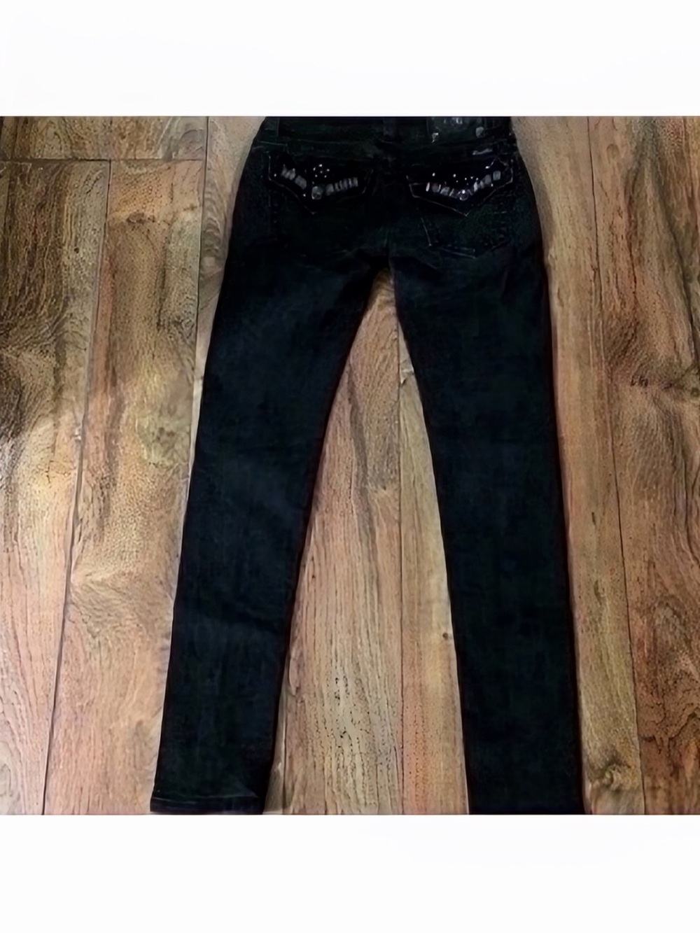 Gorgeous Y2K Miss Me Black Skinny Jeans With Studded Pockets